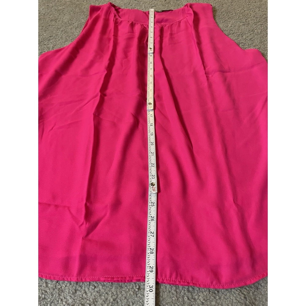 Vtg 80s Vision USA Pullover Blouse 2XL Vibrant Pink Sleeveless Career Party City - Picture 6 of 10